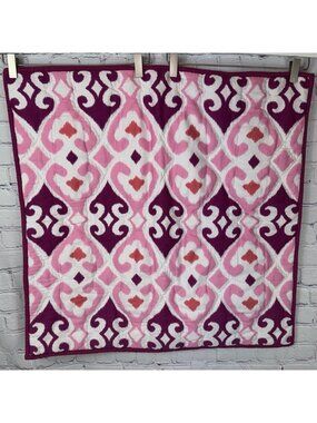 POTTERY BARN TEEN Gemma Ikat EURO Sham Purple Pink *Retired* EUC